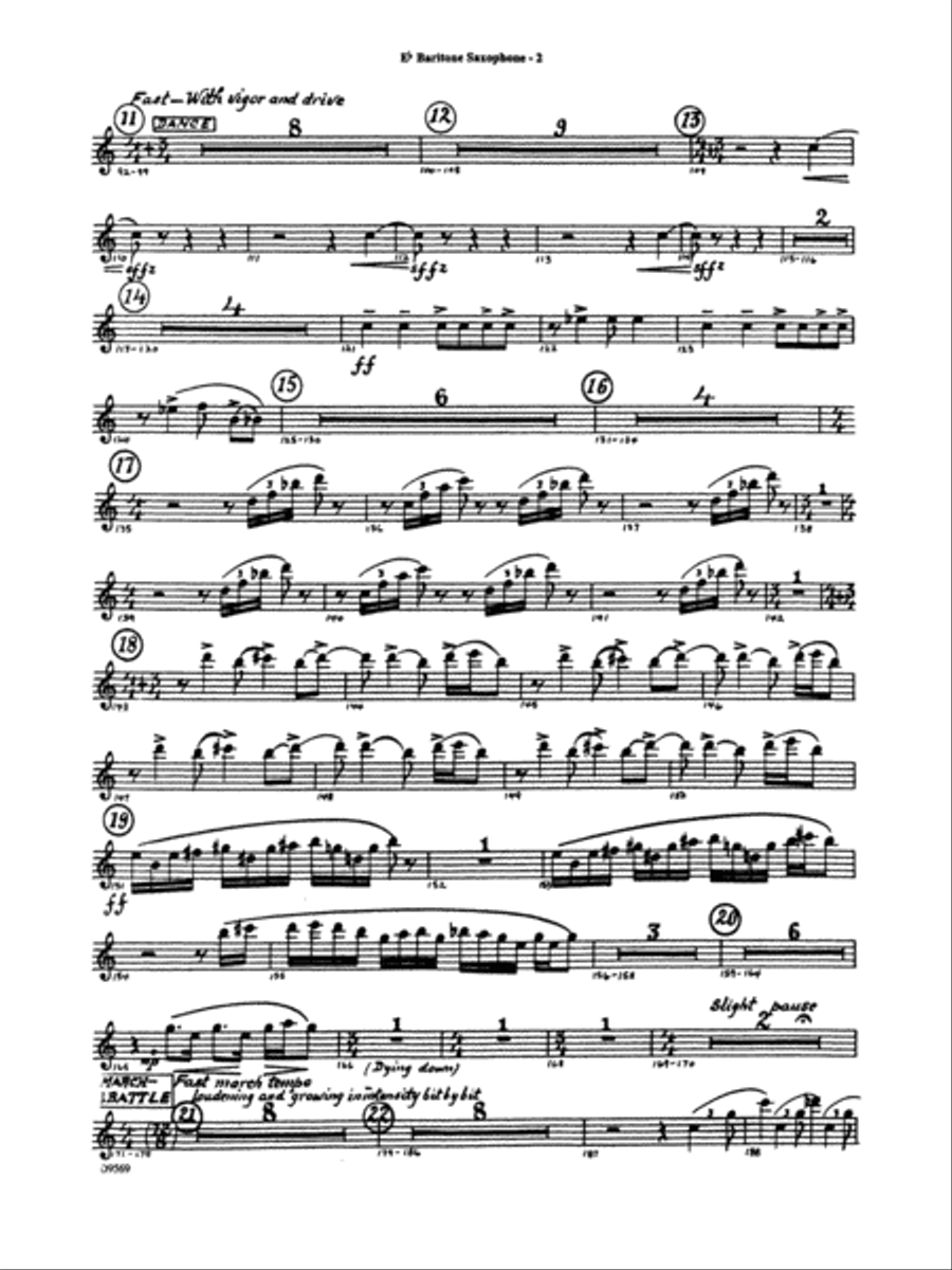 Jericho: E-flat Baritone Saxophone Concert Band scores gallery preview page 2