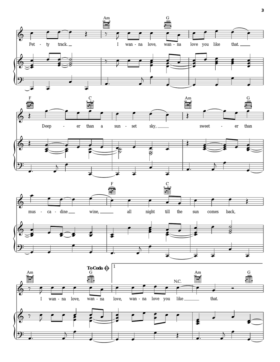 Love You Like That Piano, Vocal, Guitar scores gallery preview page 3