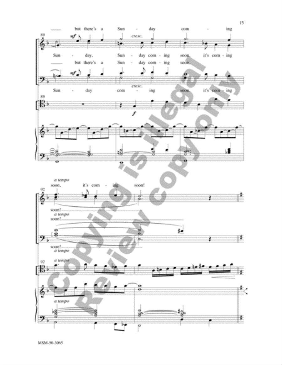 There's a Sunday Coming Soon 4-Part scores gallery preview page 14