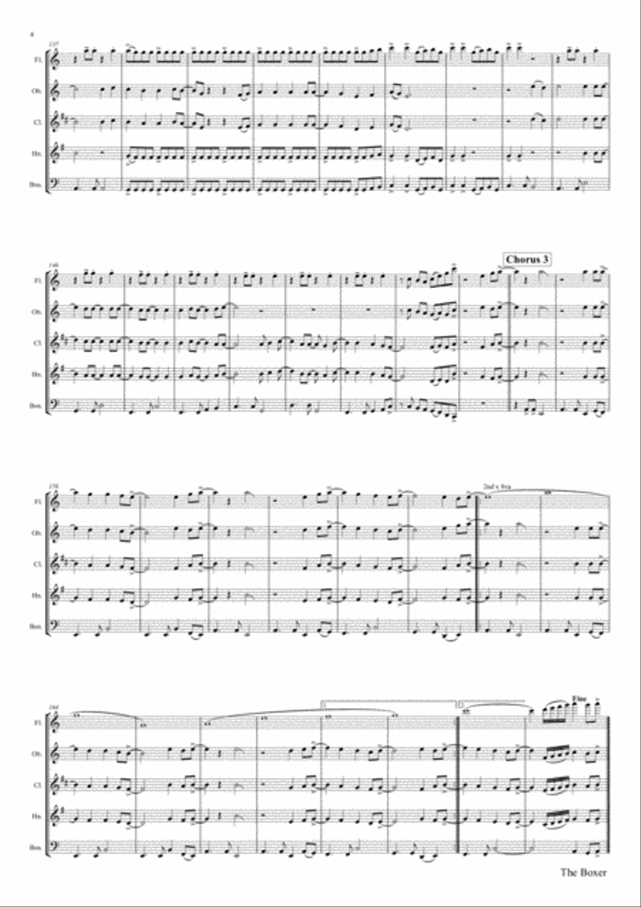The Boxer The Boxer Woodwind Quintet scores gallery preview page 4
