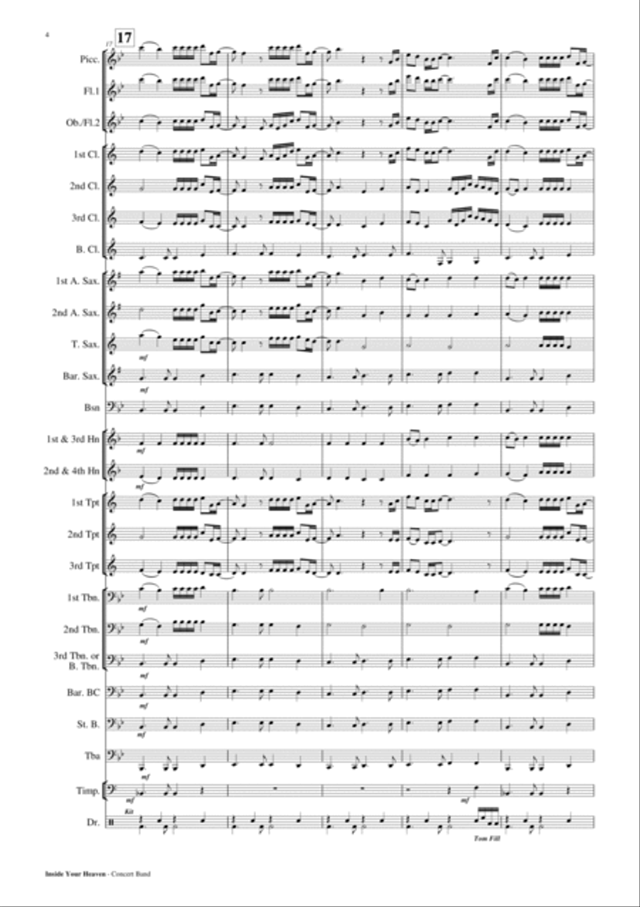 Inside Your Heaven Concert Band scores gallery preview page 5