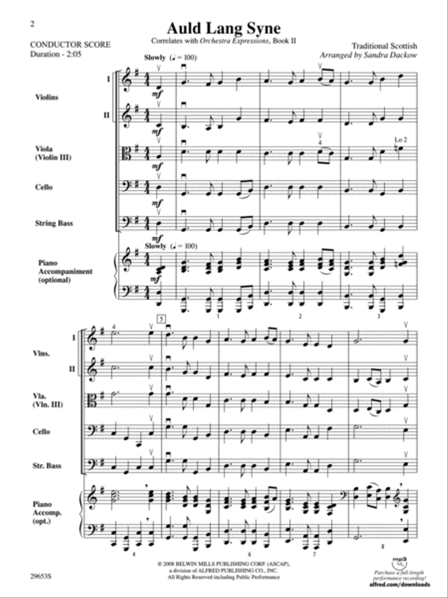 Auld Lang Syne String Orchestra scores gallery preview page 2