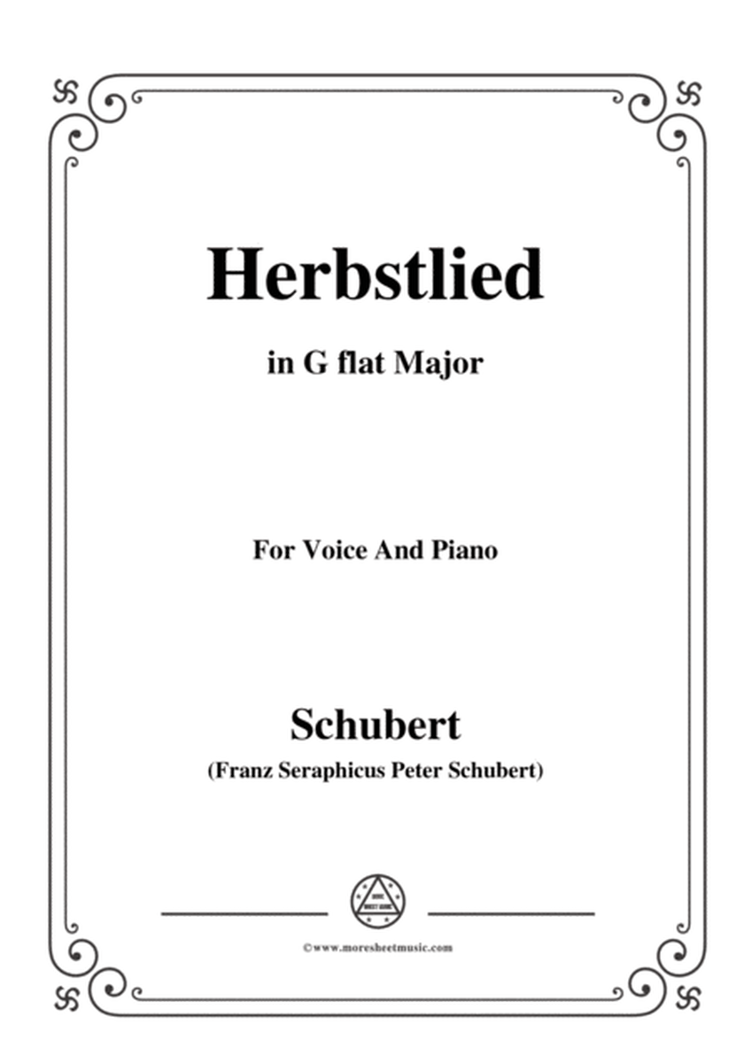 Schubert-Herbstlied,in G flat Major,for Voice and Piano image number null