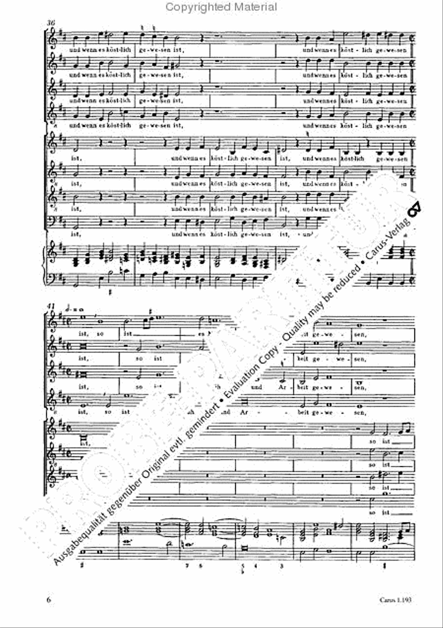 Unser Leben wahret siebzig Jahr Choir scores gallery preview page 7