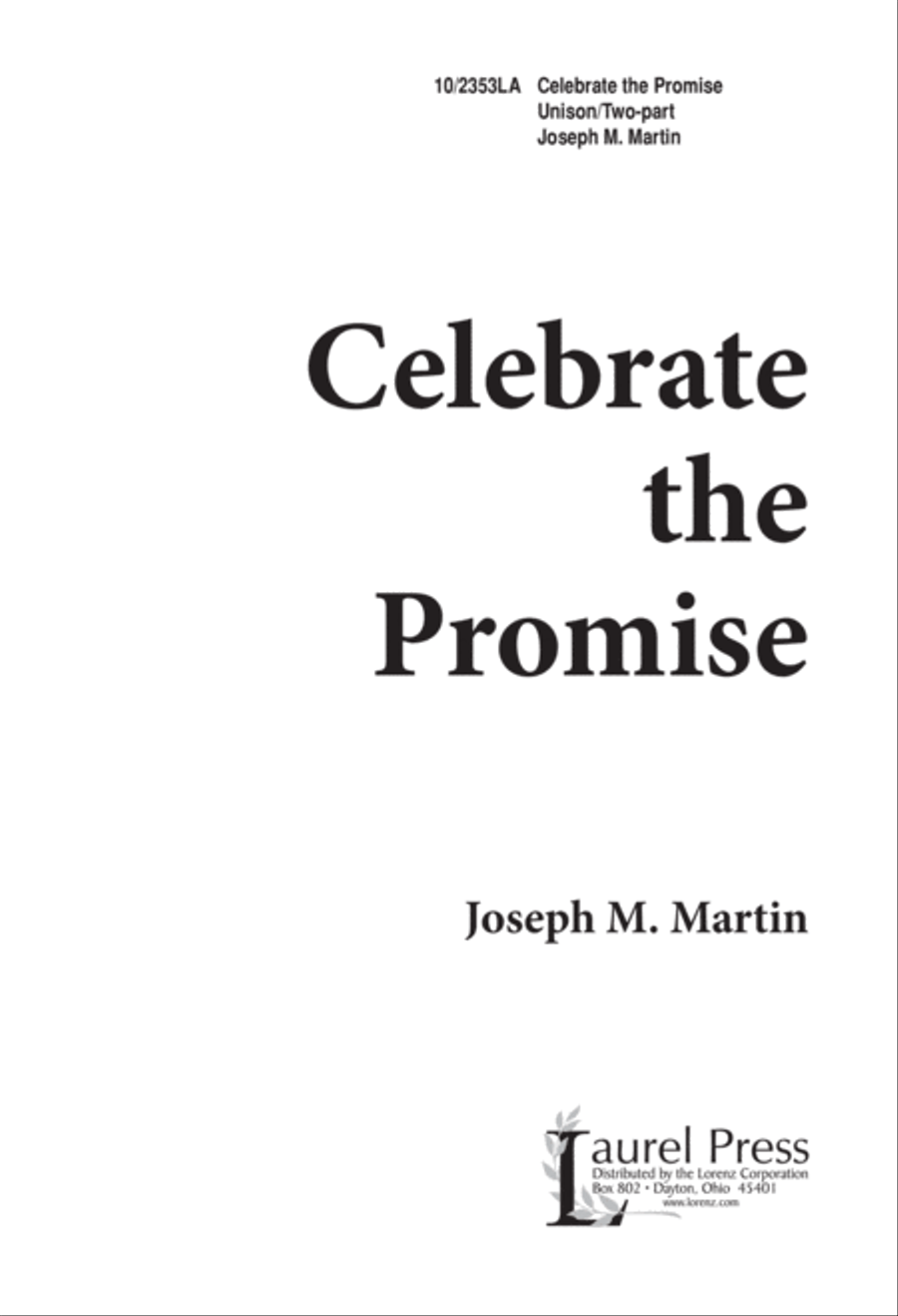 Celebrate the Promise Celebrate the Promise Unison Choir scores gallery preview page 1