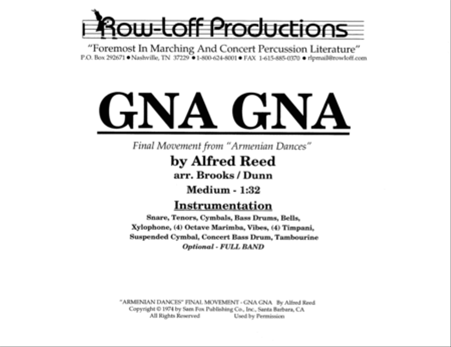 Gna Gna - from Armenian Dances w/Tutor Tracks Percussion Ensemble scores gallery preview page 2