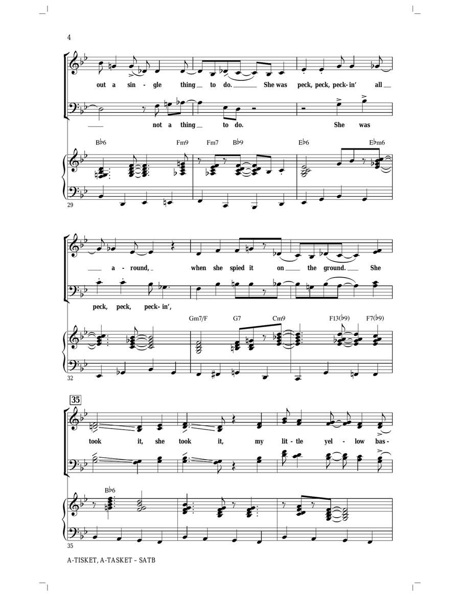 A-Tisket, A-Tasket A-Tisket, A-Tasket 4-Part scores gallery preview page 4