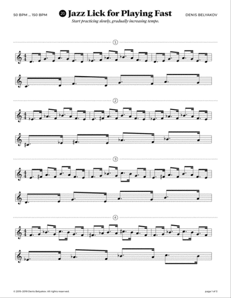 Jazz Lick #20 for Playing Fast Small Ensemble scores gallery preview page 1