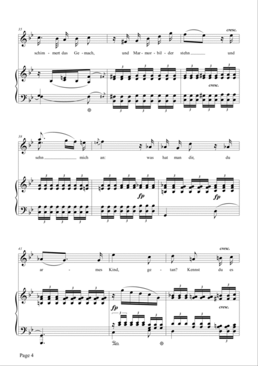 Schumann-Mignon(Kennst du das Land),Op.98a No.1 in g minor Voice scores gallery preview page 5