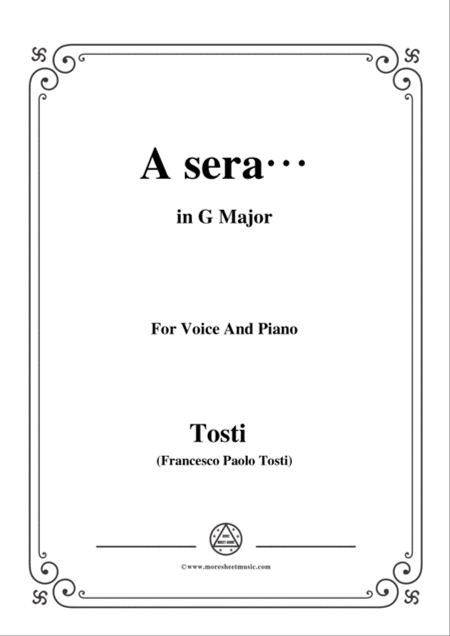 Tosti-A sera in G Major,for Voice and Piano Voice Solo scores gallery preview page 1
