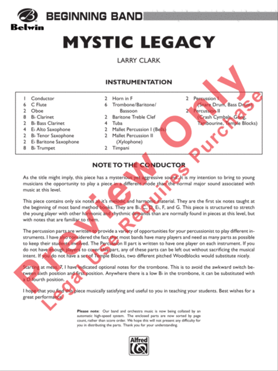 Mystic Legacy Mystic Legacy Concert Band scores gallery preview page 2