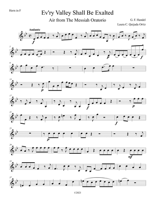 Ev'ry Valley Shall Be Exalted, from The Messiah. Brass accompaniment parts for euphonium solo