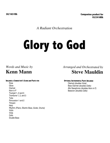 Glory to God - Orch