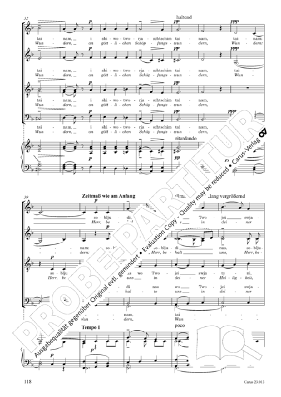 Liturgy of St. John Chrysostom op. 31 for mixed choir a cappella (Chrysostomos-Liturgie op. 31 fur Chor a cappella mit singbarem deutschem Text) A Cappella scores gallery preview page 140
