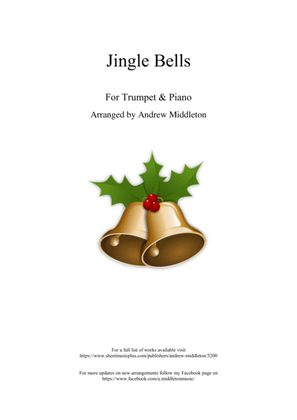 Book cover for jingle Bells arranged for Trumpet & Piano