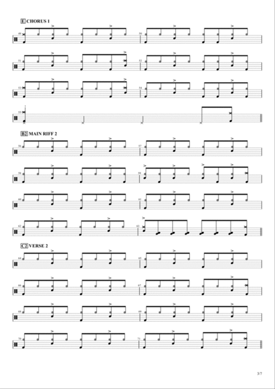 Enter Sandman Drum Set scores gallery preview page 3