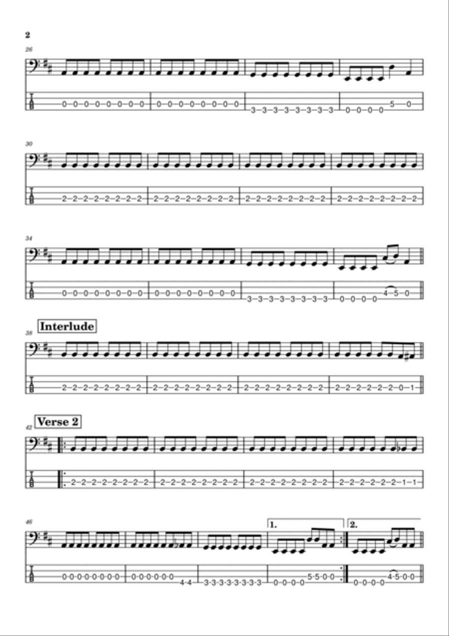 Rebel Yell Guitar Tablature scores gallery preview page 2