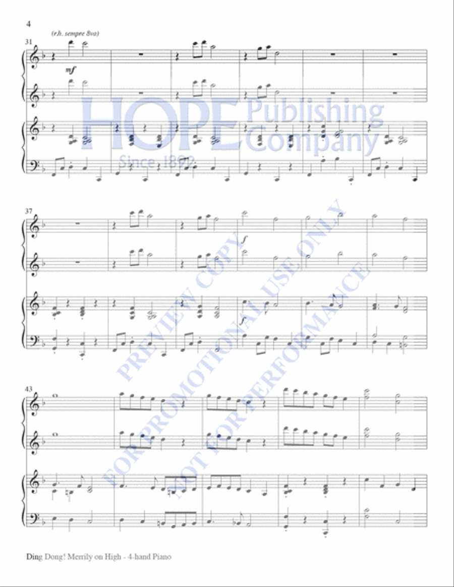 Ding Dong! Merrily on High 4-Part scores gallery preview page 4