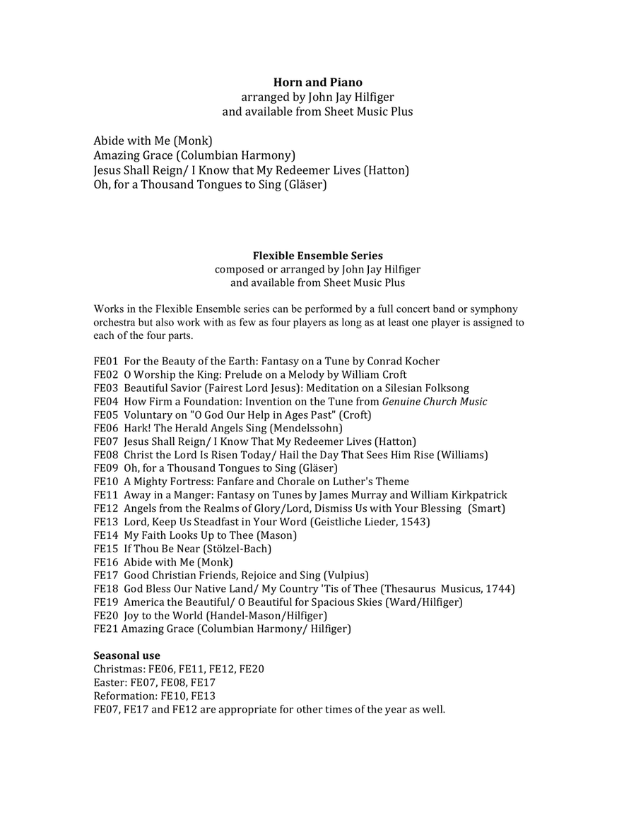Amazing Grace for French Horn and Piano Horn scores gallery preview page 2