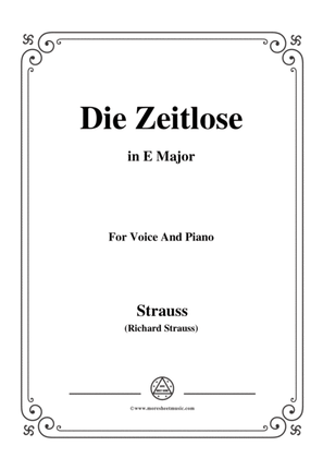 Richard Strauss-Die Zeitlose in E Major,for Voice and Piano