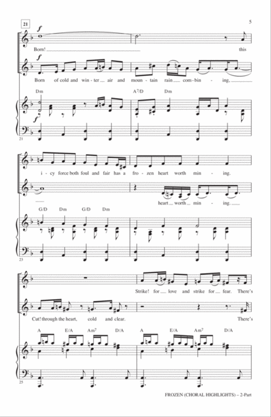 Frozen (Choral Highlights) 2-Part scores gallery preview page 4