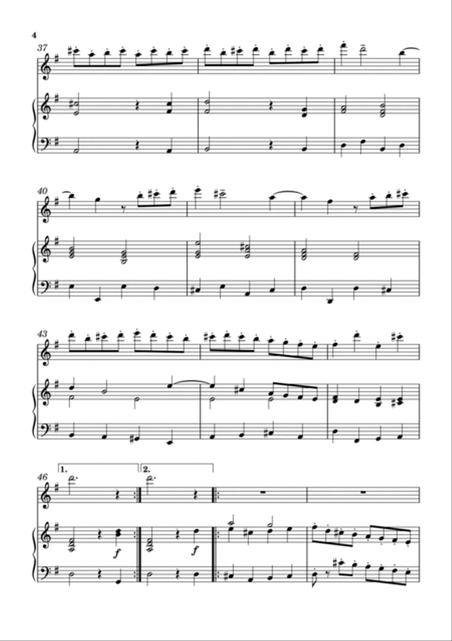 Telemann Viola Concerto (4th Movement) for flute and piano Flute Solo scores gallery preview page 4