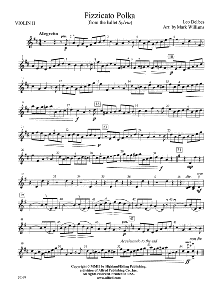 Pizzicato Polka (from the ballet Sylvia): 2nd Violin