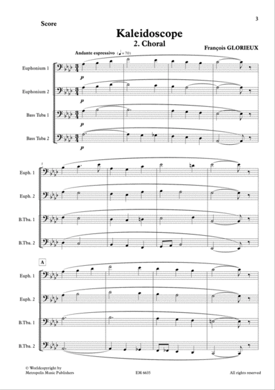 Kaleidoscope for Tuba Quartet Tuba Quartet scores gallery preview page 3