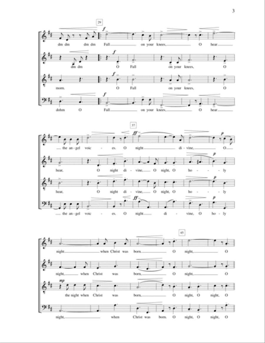 O Holy Night 4-Part scores gallery preview page 3