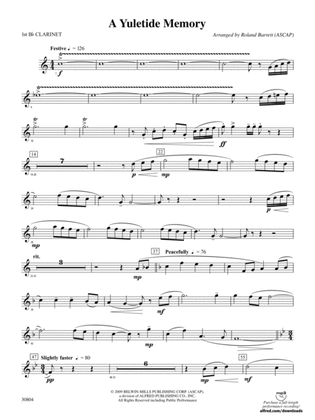 A Yuletide Memory: 1st B-flat Clarinet