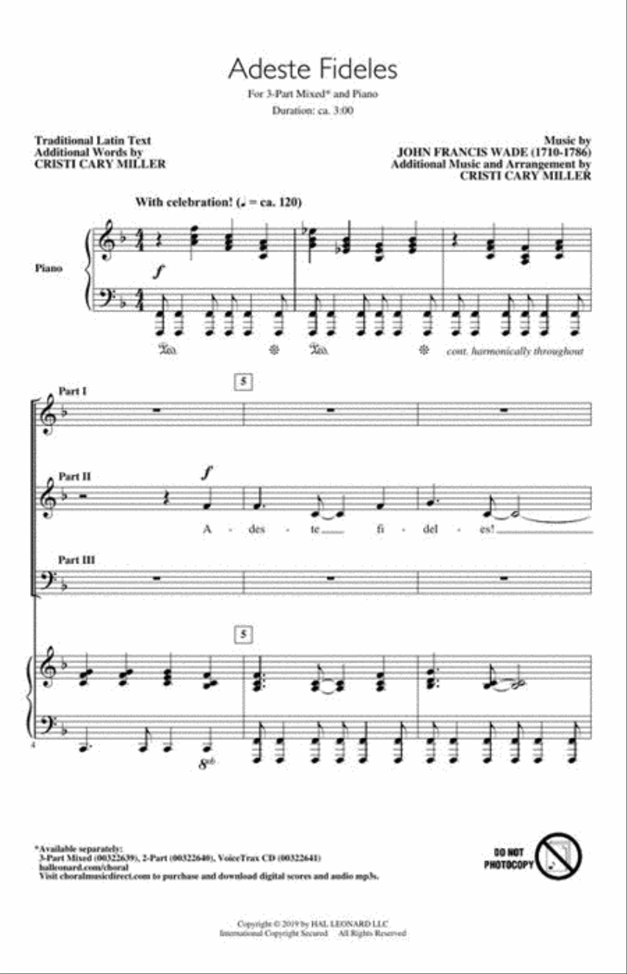 Adeste Fideles 3-Part scores gallery preview page 4