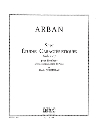 Book cover for Etudes Caracteristiques No.1 - No.7 (trombone & Piano)
