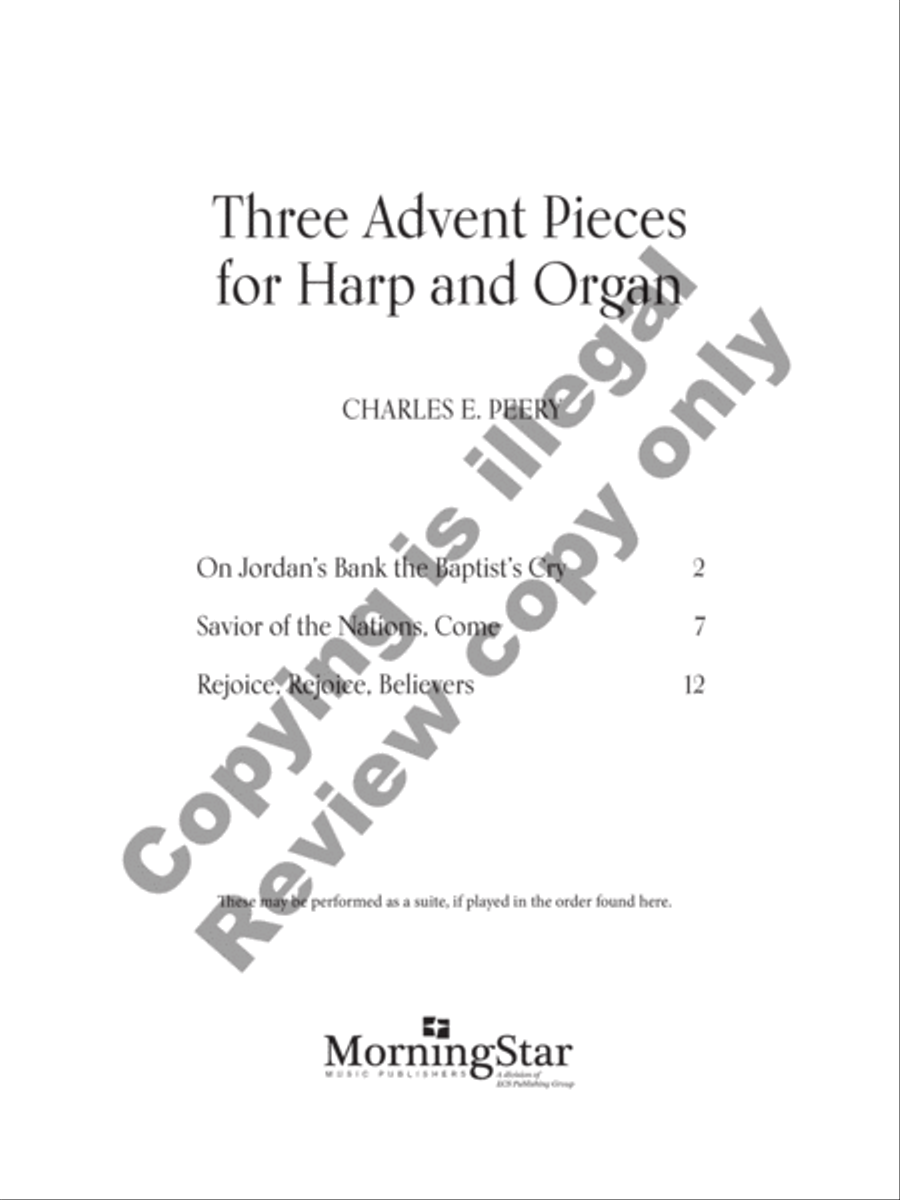 Three Advent Pieces for Harp and Organ Harp scores gallery preview page 2