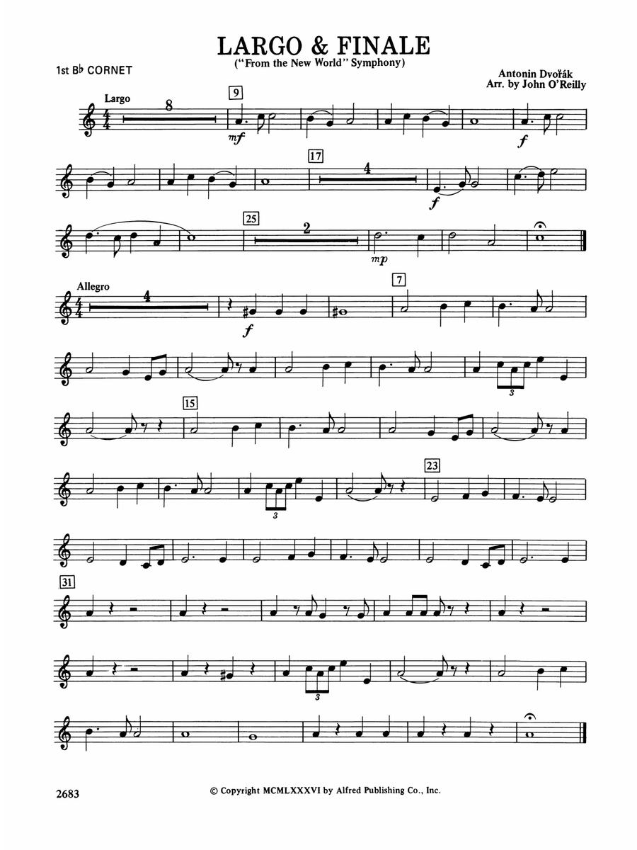 Largo and Finale from the New World Symphony: 1st B-flat Cornet
