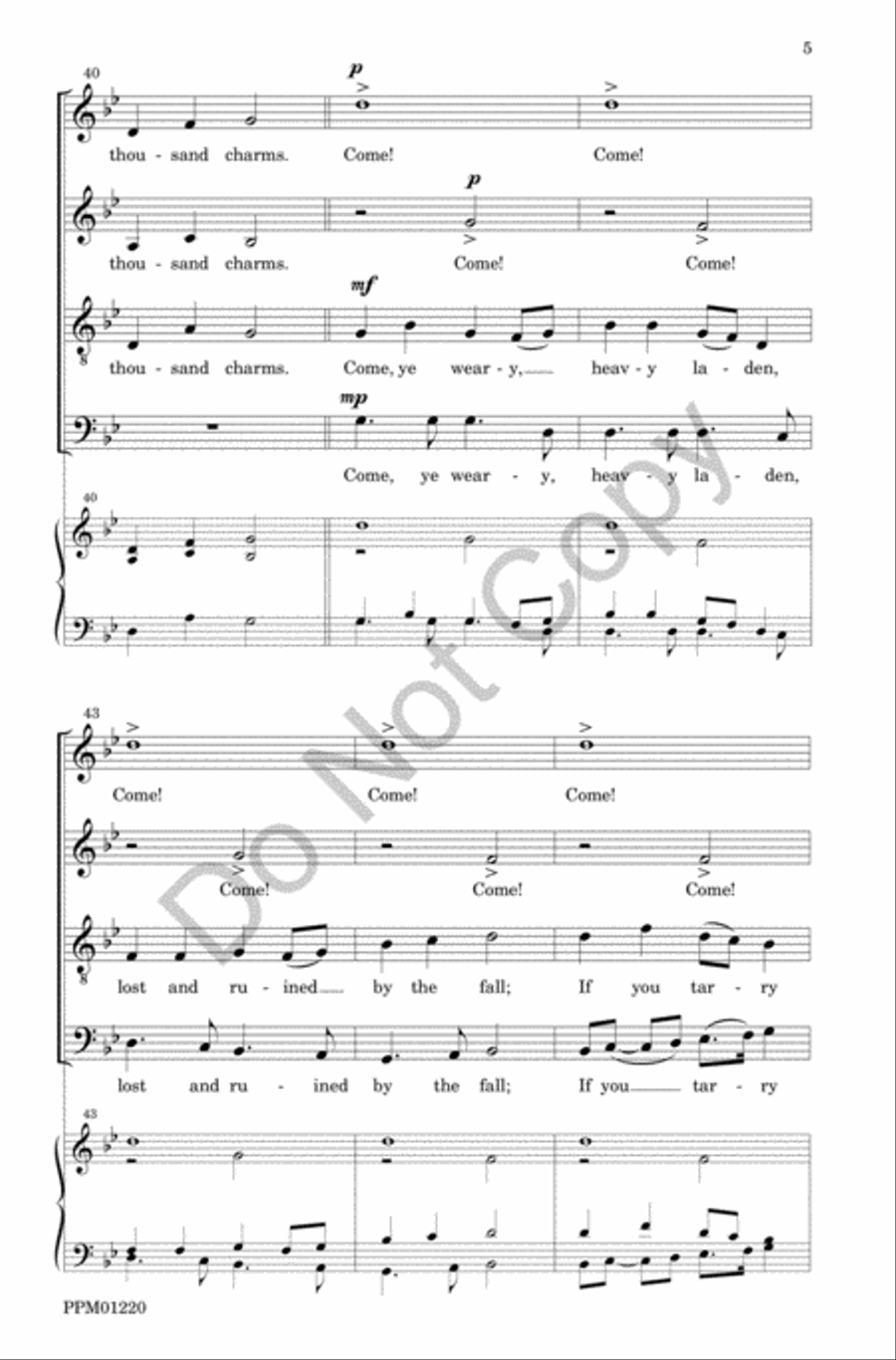 I Will Arise and Go to Jesus 4-Part scores gallery preview page 6