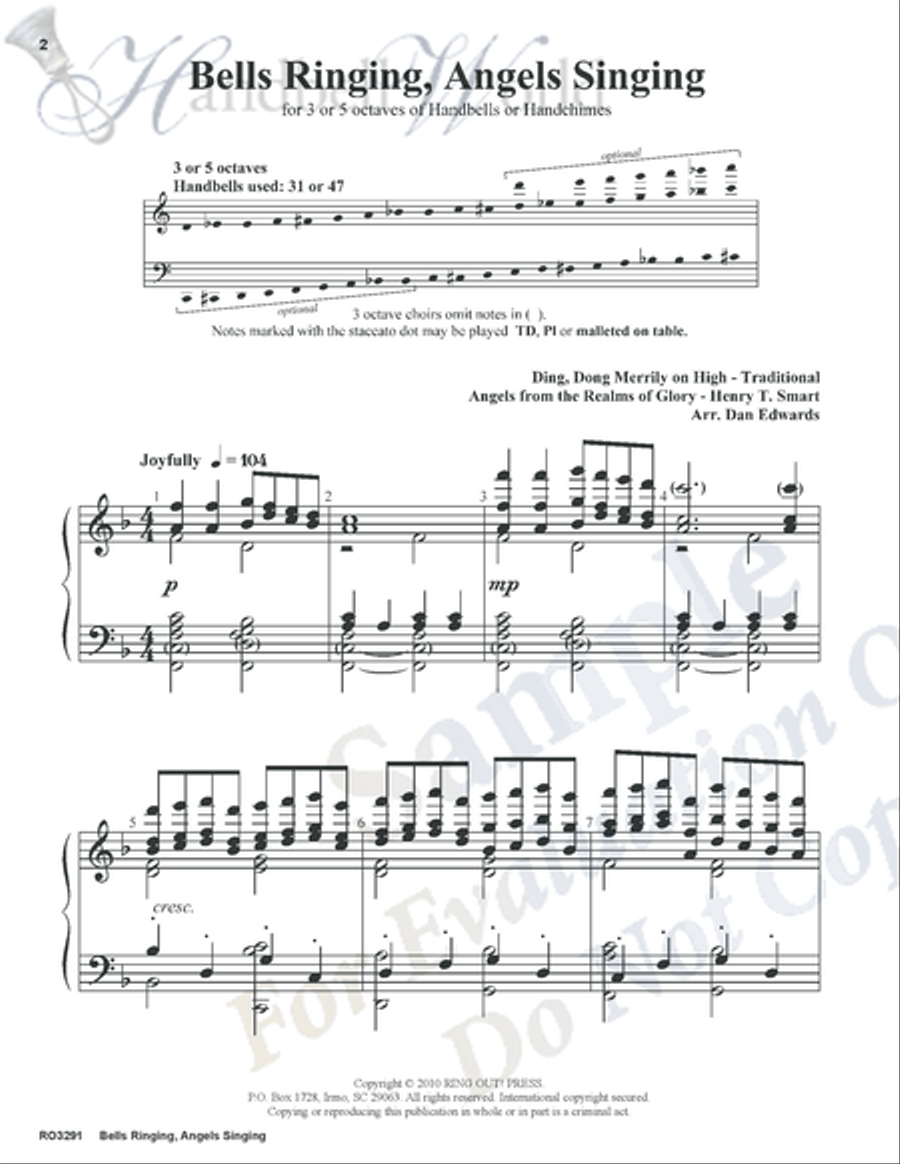 Bells Ringing Angels Singing 5-Octaves scores gallery preview page 2
