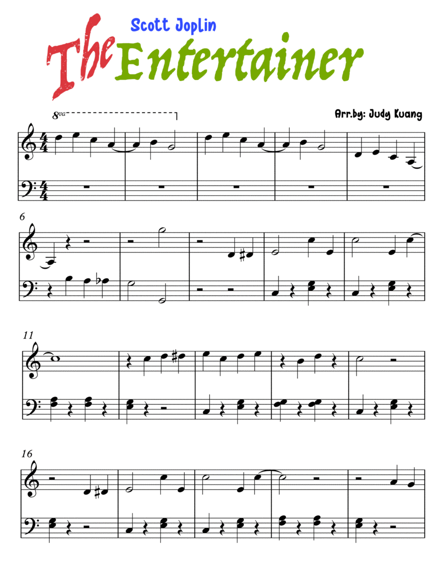 The Entertainer The Entertainer Easy Piano scores gallery preview page 1