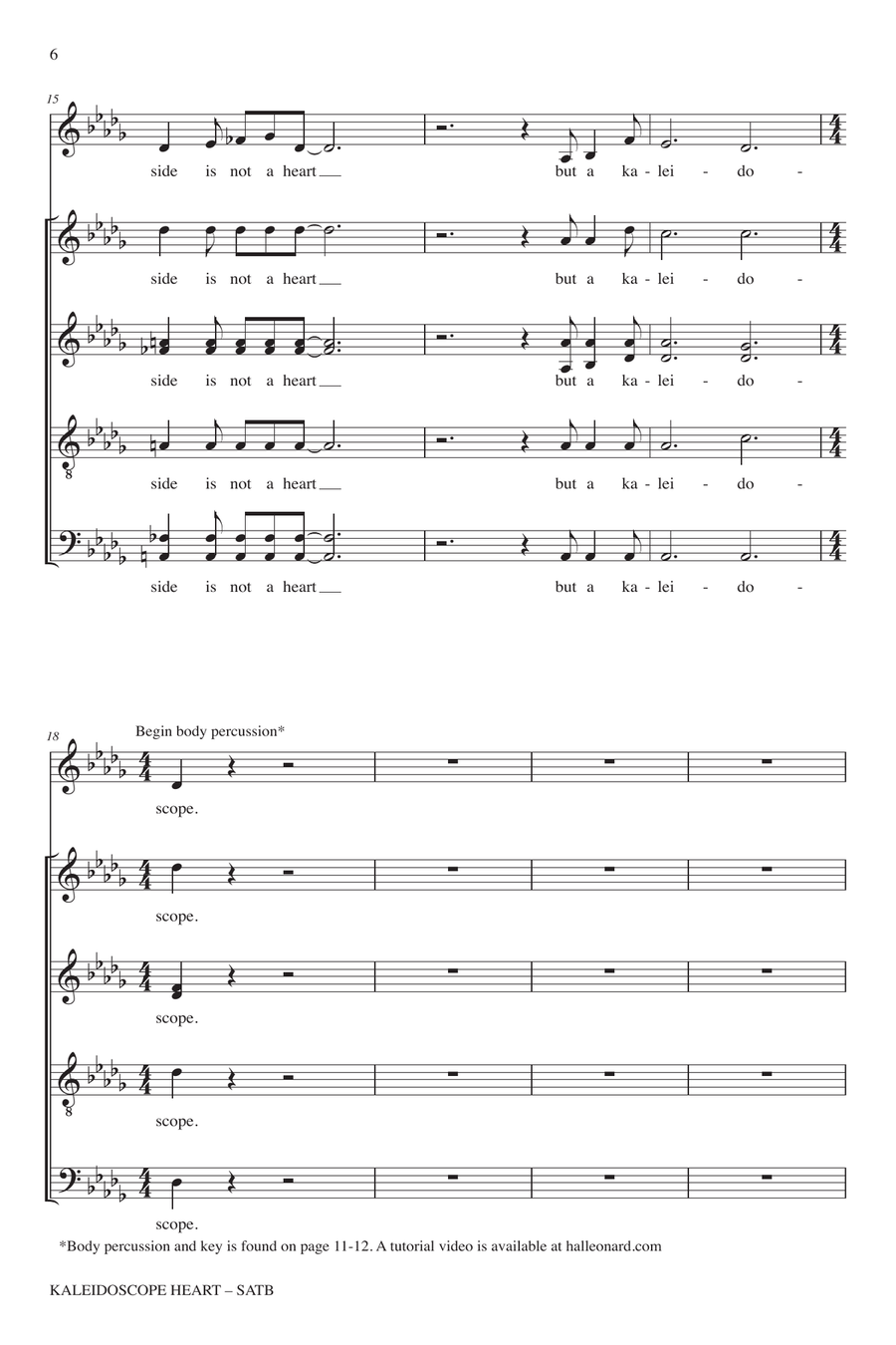 Kaleidoscope Heart (arr. Allison Girvan) 4-Part scores gallery preview page 4