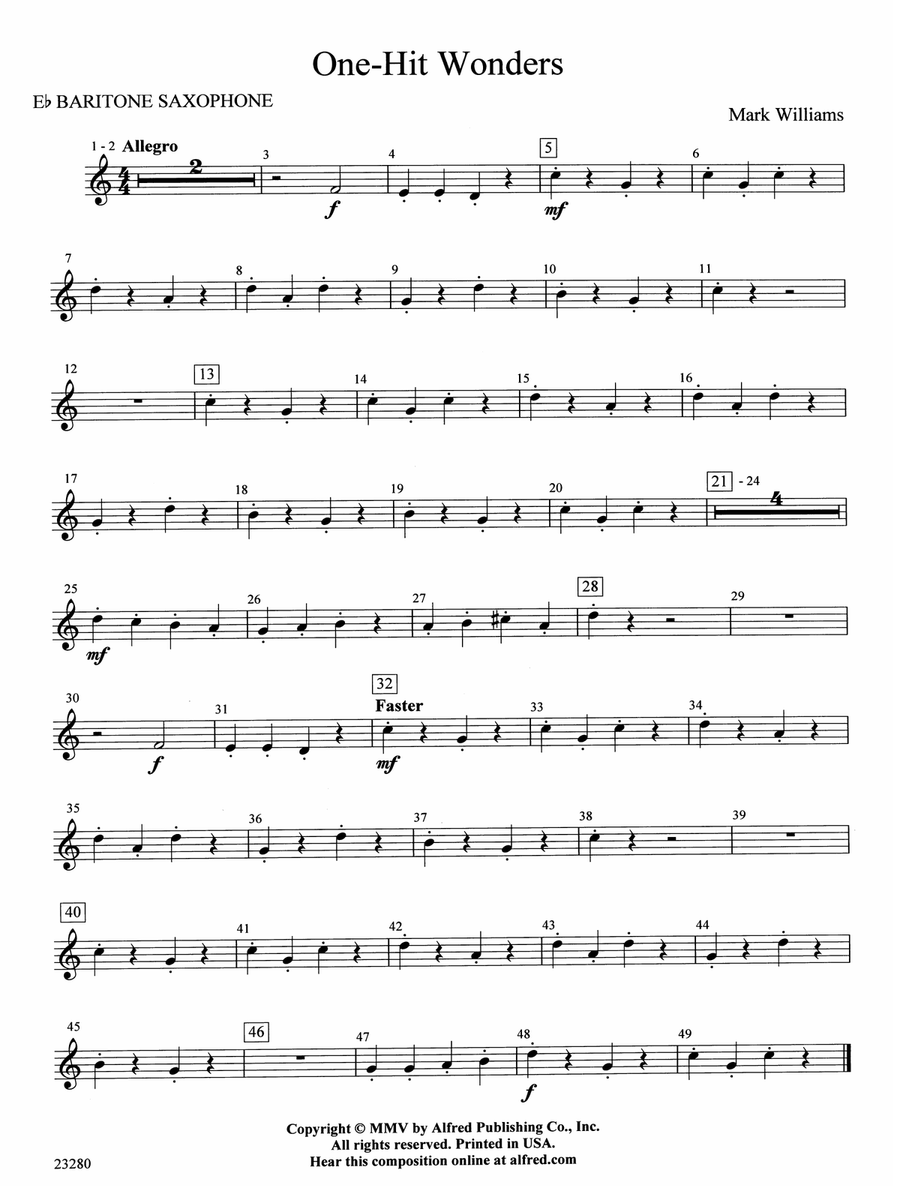 One-Hit Wonders: E-flat Baritone Saxophone