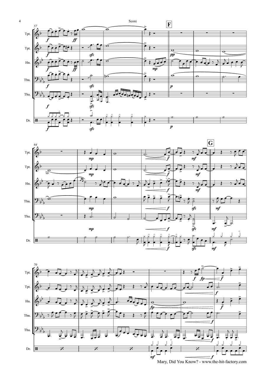 Mary, Did You Know? Brass Ensemble scores gallery preview page 4