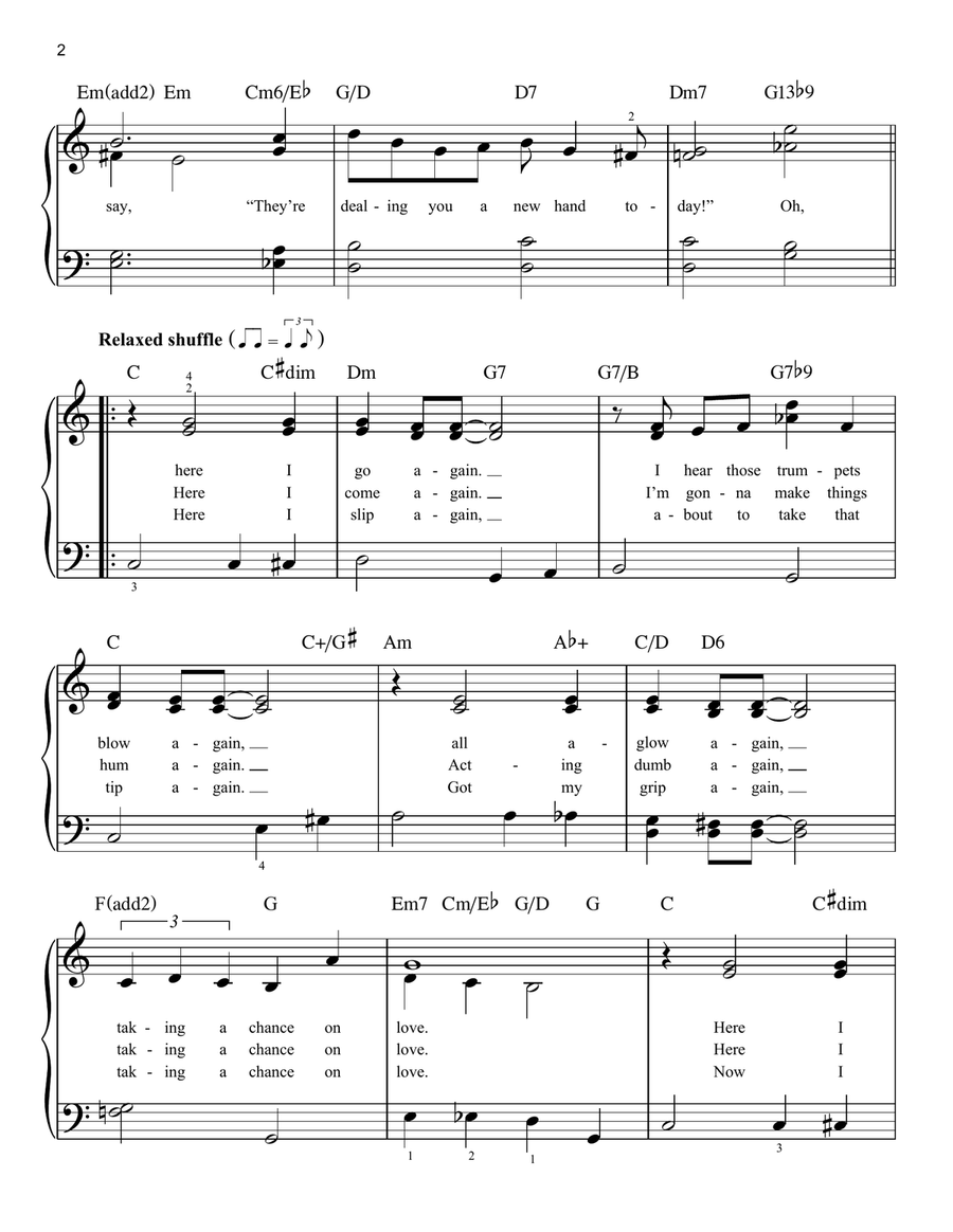 Taking A Chance On Love Taking A Chance On Love Easy Piano scores gallery preview page 2