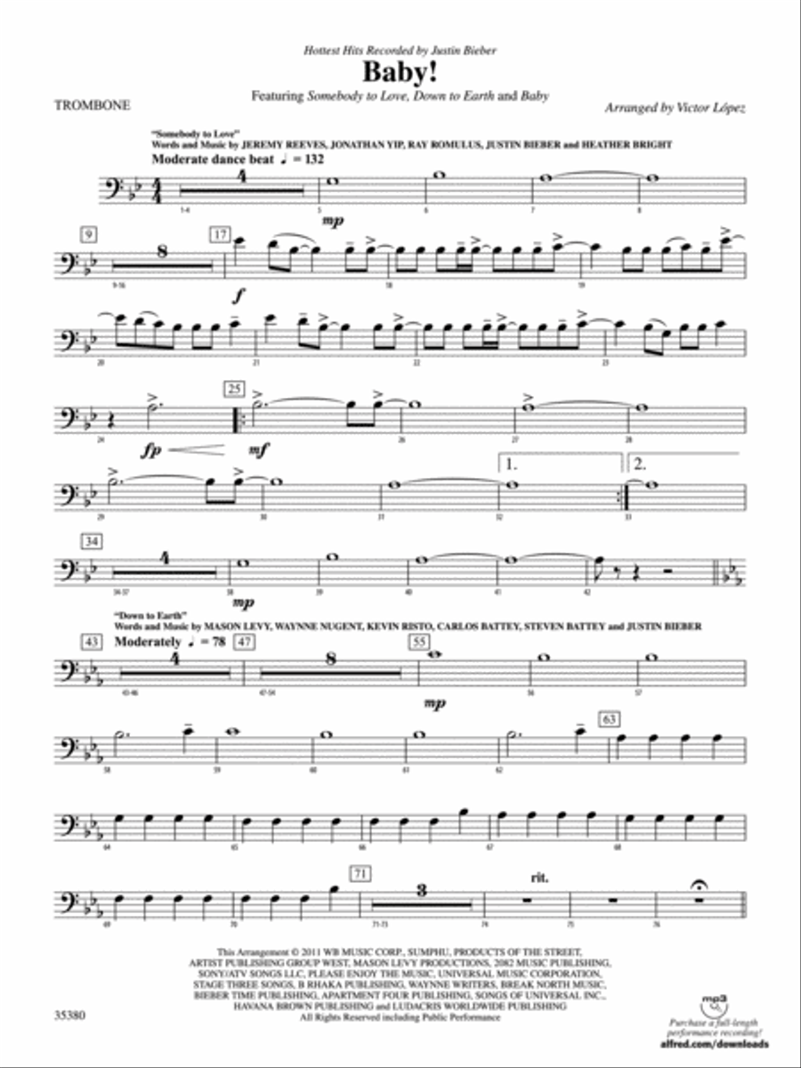 Baby!: 1st Trombone Concert Band scores gallery preview page 1