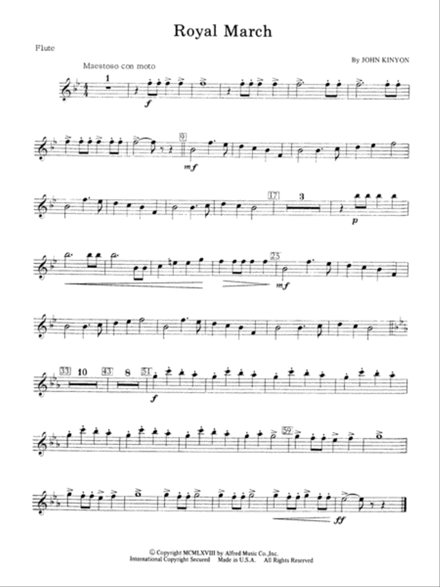Royal March: Flute Royal March: Flute Concert Band scores gallery preview page 1