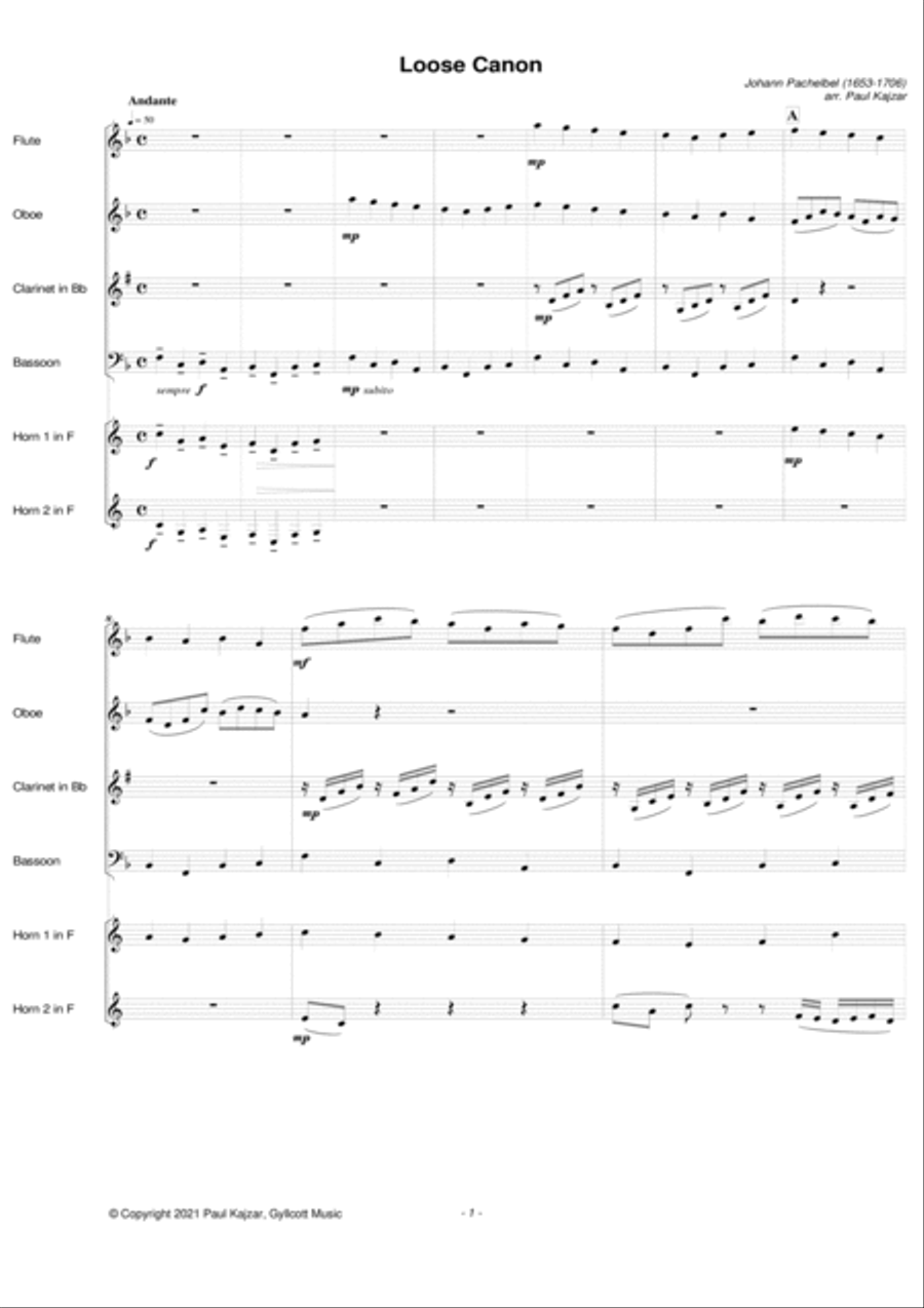 Loose Canon (Wind Sextet) Woodwind Ensemble scores gallery preview page 2