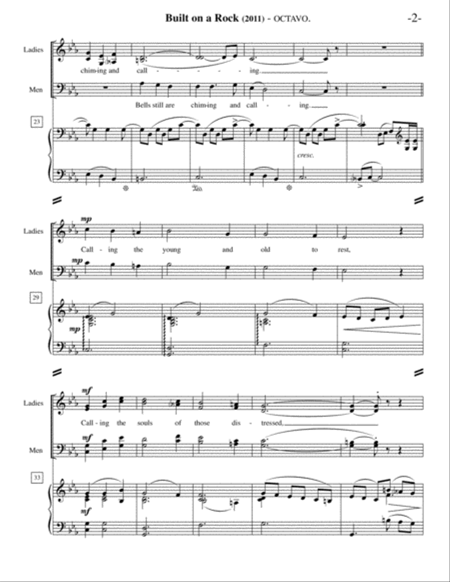 Built on a Rock (Choir & Piano) 4-Part scores gallery preview page 3