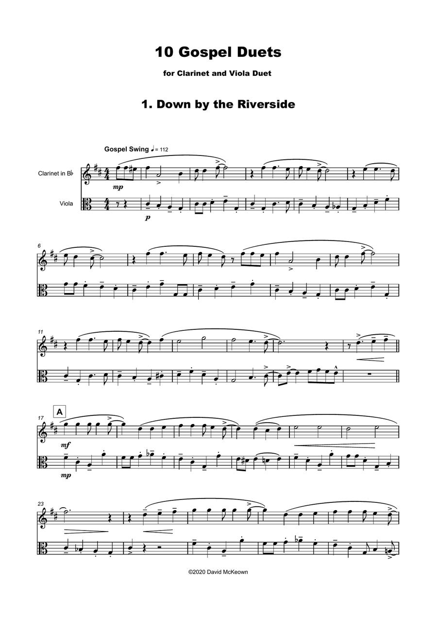10 Gospel Duets for Clarinet and Viola Clarinet scores gallery preview page 3