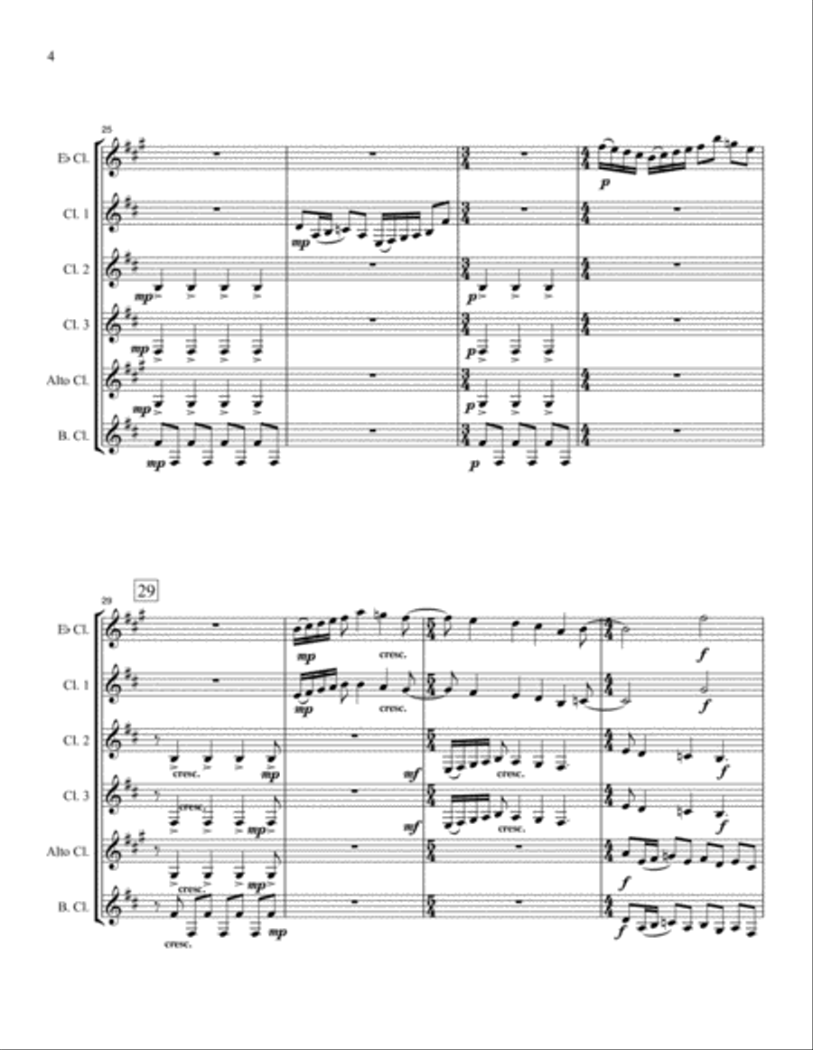 Olympic Prelude for Clarinet Choir Clarinet Choir scores gallery preview page 4