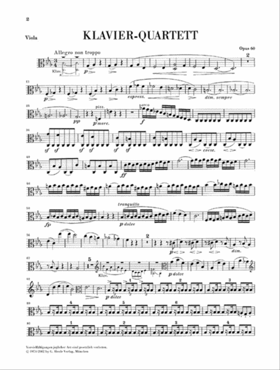 Piano Quartet C minor Op. 60 Piano Quartet scores gallery preview page 3