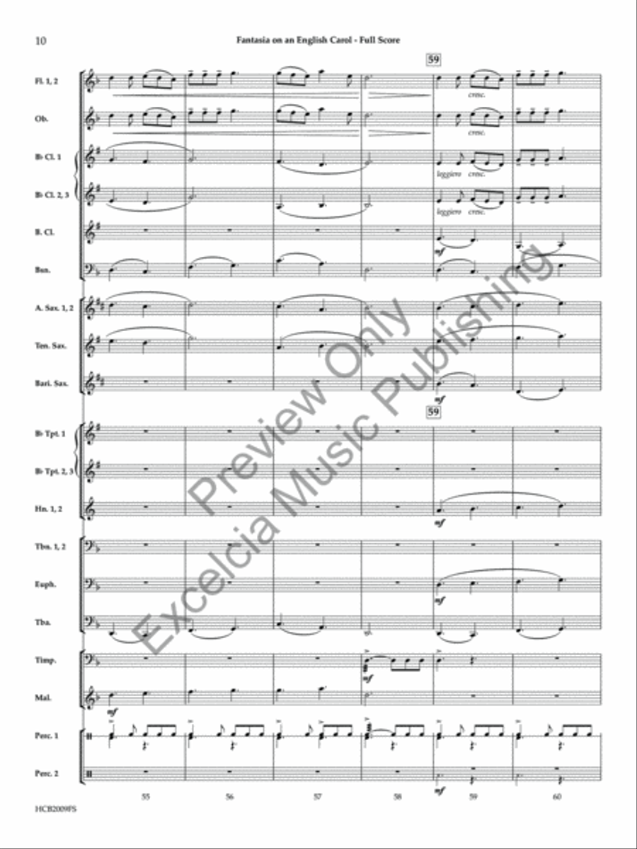 Fantasia on an English Carol (Score) Concert Band scores gallery preview page 11