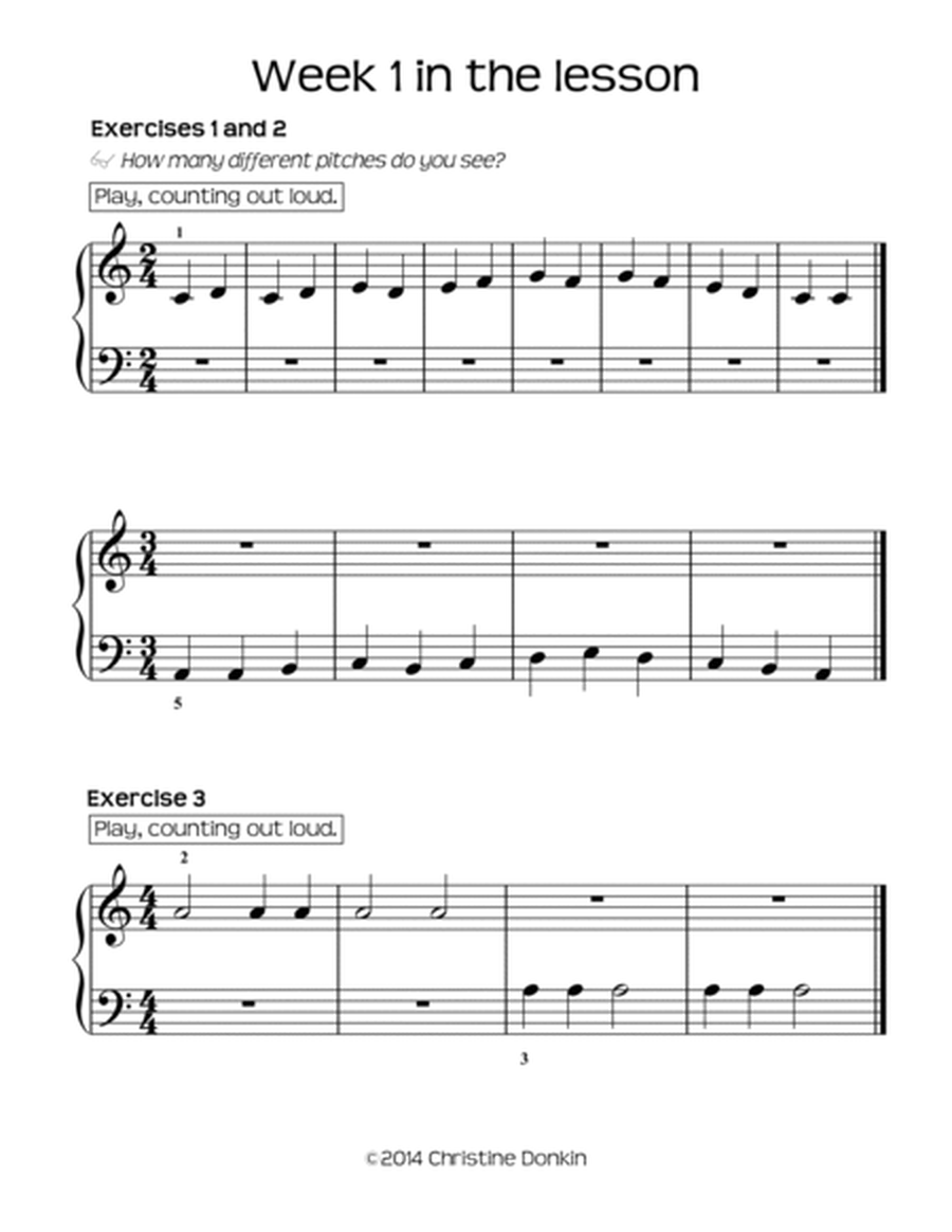 Daily Reading Level 2 - music reading comprehension for piano students